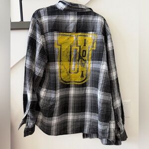 Iowa Hawkeyes Black and White Plaid Button Up Shirt